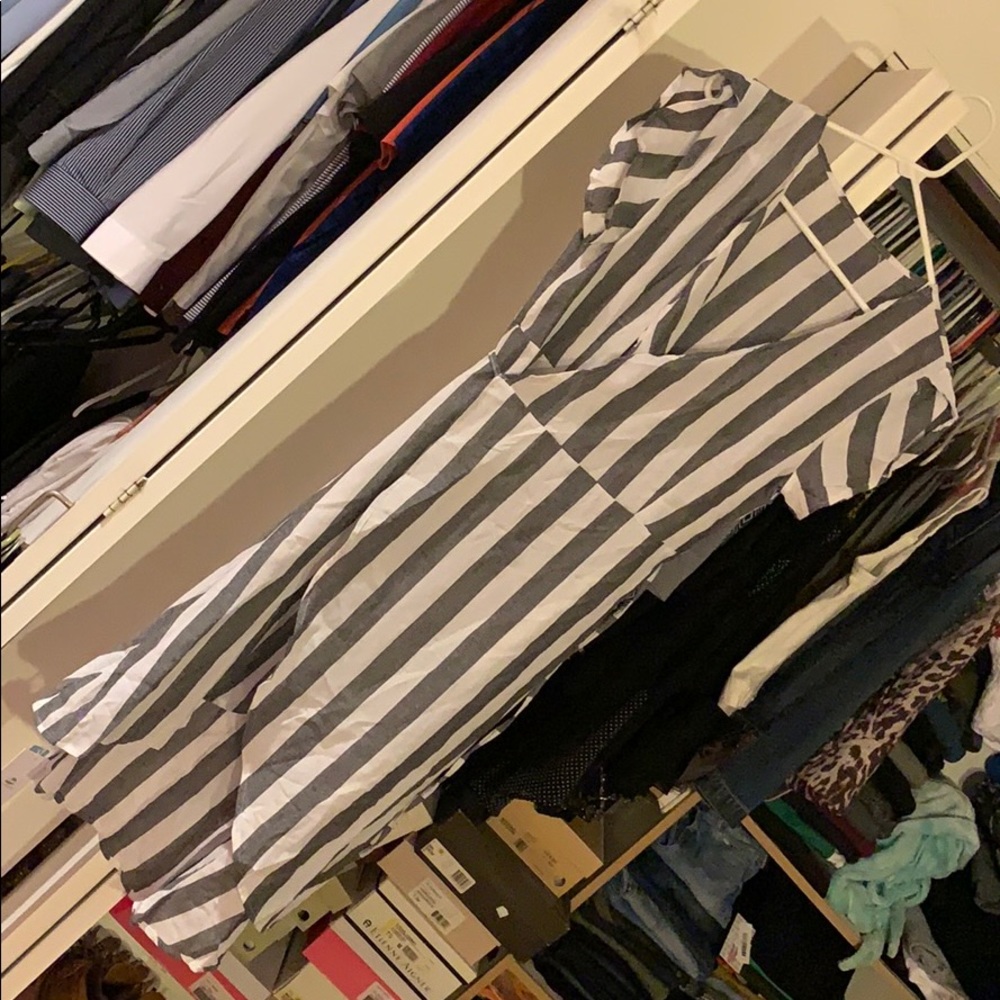 CUPSHE Stripe Wrap Midi Dress